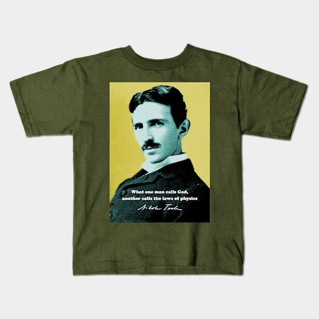 Nikola Tesla Quote 1 Kids T-Shirt by pahleeloola